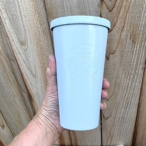 Starbucks metal baby blue Tumblr 16 ounce with wear